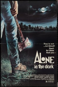 3f0888 ALONE IN THE DARK 1sh 1982 great D.F. Henderson axe murderer horror art!