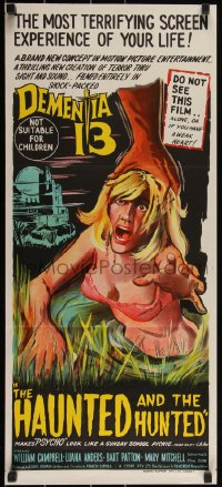 3f0564 DEMENTIA 13 Aust daybill 1963 Coppola, The Haunted & the Hunted, horror art!