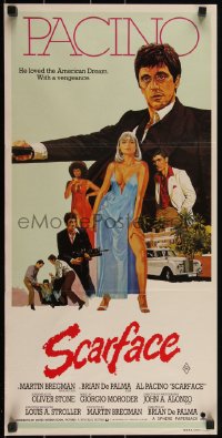 3f0576 SCARFACE Aust daybill 1984 art of Al Pacino as Tony Montana, Michelle Pfeiffer!