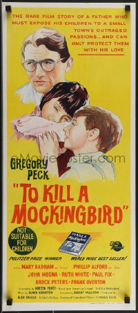 3f0579 TO KILL A MOCKINGBIRD Aust daybill 1964 Gregory Peck, from Harper Lee's classic novel!