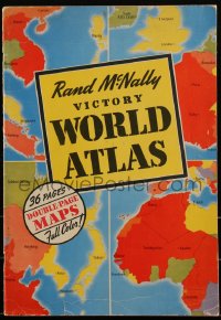 3f0416 VICTORY WORLD ATLAS softcover book 1943 Rand McNally, includes World War II images!