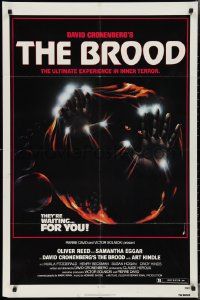 3f0926 BROOD 1sh 1979 David Cronenberg, art of monster in embryo, they're waiting for YOU!