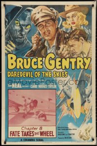 3f0927 BRUCE GENTRY DAREDEVIL OF THE SKIES chapter 8 1sh 1949 Tom Neal serial, Fate Takes the Wheel!