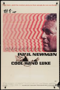 3f0942 COOL HAND LUKE 1sh 1967 prisoner Paul Newman refuses to conform, cool art by James Bama!
