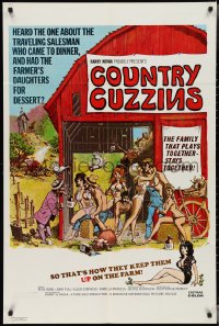 3f0943 COUNTRY CUZZINS 1sh 1970 wacky art, a family that plays together stays together!
