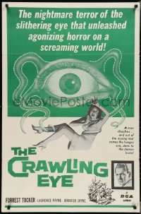 3f0944 CRAWLING EYE military 1sh 1958 classic art of eyeball monster w/female victim, ultra rare!
