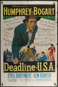3f0950 DEADLINE-U.S.A. 1sh 1952 newspaper editor Humphrey Bogart, best journalism movie ever!
