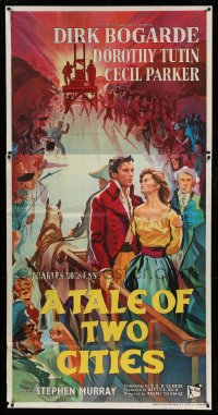 3f0191 TALE OF TWO CITIES English 3sh 1958 art of Dirk Bogarde on his way to execution!