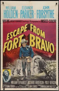 3f0963 ESCAPE FROM FORT BRAVO 1sh 1953 William Holden, Eleanor Parker, John Sturges directed!