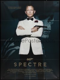 3f0398 SPECTRE French 1p 2015 great image of Daniel Craig as James Bond with villain background!