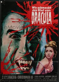3f0557 TASTE THE BLOOD OF DRACULA German 1970 Hammer, art of vampire Christopher Lee by Rehak!