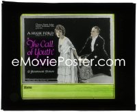 3f1270 CALL OF YOUTH glass slide 1921 titles designed by Alfred Hitchcock, Mary Glynne, ultra rare!