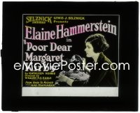 3f1279 POOR DEAR MARGARET KIRBY glass slide 1921 c/u of Elaine Hammerstein with sewing machine!