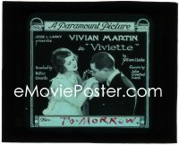 3f1287 VIVIETTE glass slide 1918 close up of Harrison Ford kissing pretty Vivian Martin's hand!