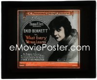 3f1293 WHAT EVERY WOMAN LEARNS glass slide 1919 Enid Bennett kills her alcoholic husband & is judged
