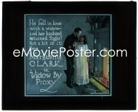 3f1301 WIDOW BY PROXY glass slide 1919 Marguerite Clark with her returned husband by fireplace!
