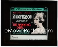 3f1305 WINNING GIRL glass slide 1919 poor pretty Shirley Mason catches a WWI spy & finds love!