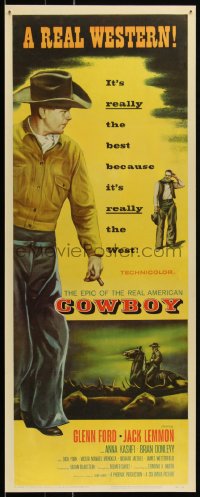 3f0049 COWBOY insert 1958 Glenn Ford & Jack Lemmon in a REAL western!
