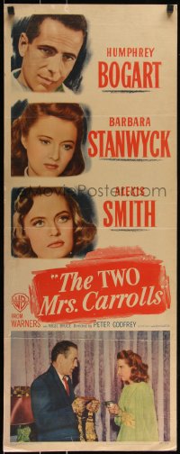 3f0053 TWO MRS. CARROLLS insert 1947 Humphrey Bogart, Barbara Stanwyck, Alexis Smith!