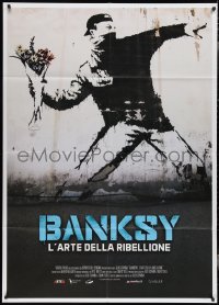 3f0358 BANKSY & THE RISE OF OUTLAW ART Italian 1p 2020 great art of rioter throwing flowers!