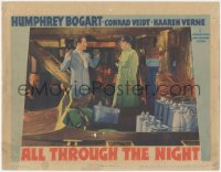 3f0667 ALL THROUGH THE NIGHT LC 1942 Conrad Veidt pointing gun at Humphrey Bogart under pier, rare!