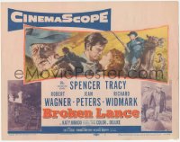 3f0643 BROKEN LANCE TC 1954 art of Spencer Tracy, Robert Wagner, Jean Peters & Richard Widmark!