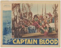 3f0677 CAPTAIN BLOOD LC 1935 great image of Errol Flynn in epic pirate battle on ship's deck!