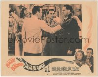 3f0678 CASABLANCA LC R1956 LeBeau watches Humphrey Bogart separate officers at bar!