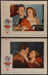 3f0869 DETECTIVE STORY 2 LCs 1951 great images of sexy Eleanor Parker & Kirk Douglas!