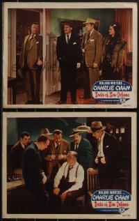 3f0870 DOCKS OF NEW ORLEANS 2 LCs 1948 Roland Winters as Charlie Chan w/detectives & bad guys!