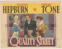 3f0766 QUALITY STREET LC 1937 Franchot Tone between pretty Katharine Hepburn & Fay Bainter, rare!