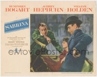 3f0770 SABRINA LC #5 1954 Audrey Hepburn between William Holden & Humphrey Bogart in convertible!