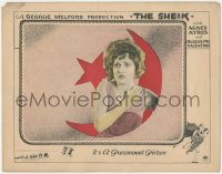 3f0774 SHEIK LC 1921 c/u of scared Agnes Ayres in moon, Paramount Valentino silent classic, rare!