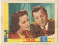 3f0787 THIRD MAN LC #3 1949 super close up of Joseph Cotten & Alida Valli, directed by Carol Reed!