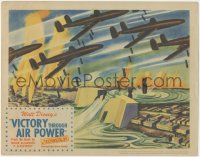 3f0794 VICTORY THROUGH AIR POWER LC 1943 cartoon image of lots of airplanes dropping bombs on dam!