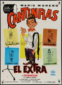 3f0591 EL EXTRA Mexican poster 1962 delightful artwork of Cantinflas in title role!