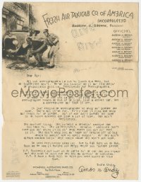 3f0457 AMOS 'n' ANDY promo letter 1931 on faux Fresh Air Taxicab Co. of America letterhead!