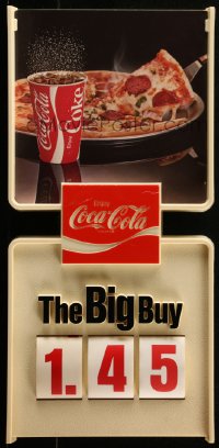 3f0074 COCA-COLA menu sign 1970s cool images of pizza, hamburgers, chicken and more!