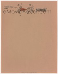 3f0471 DELIVERANCE letterhead 1972 with completely different art, John Boorman classic!