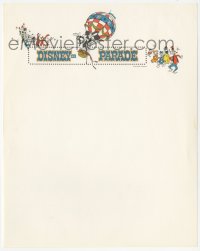 3f0472 DISNEY ON PARADE letterhead 1970s Mickey Mouse live in person, cool cartoon art!