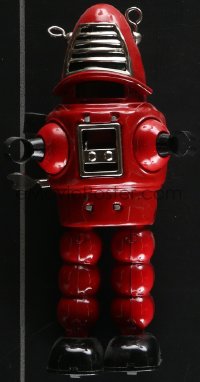 3f0129 MECHANICAL PLANET ROBOT wind-up toy 2000s red but looks suspiciously like Robbie the Robot!