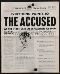 3f0442 ACCUSED pressbook 1949 great images of terrified Loretta Young, everything points to her!
