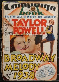 3f0290 BROADWAY MELODY OF 1938 pressbook 1938 Robert Taylor, Eleanor Powell, color posters, rare!