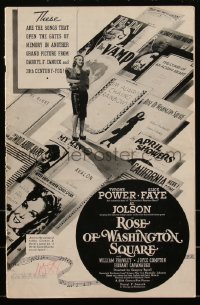 3f0329 ROSE OF WASHINGTON SQUARE pressbook 1939 Tyrone Power, Alice Faye, blackface Al Jolson, rare!