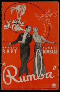 3f0330 RUMBA pressbook 1935 George Raft & sexy Carole Lombard + tropical dancing artwork, rare!