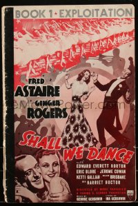 3f0332 SHALL WE DANCE pressbook 1937 Fred Astaire & beautiful Ginger Rogers dancing, ultra rare!