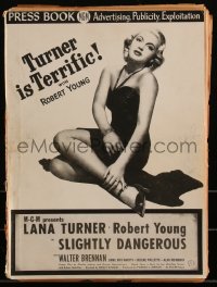 3f0333 SLIGHTLY DANGEROUS pressbook 1943 great images of sexy Lana Turner, ultra rare!