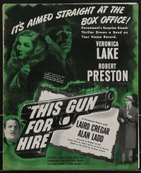 3f0340 THIS GUN FOR HIRE pressbook 1942 Alan Ladd & Veronica Lake, film noir classic, very rare!