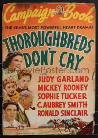 3f0341 THOROUGHBREDS DON'T CRY pressbook 1937 Judy Garland, Mickey Rooney, horse racing, ultra rare!