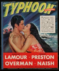 3f0343 TYPHOON pressbook 1940 South Seas beauty Dorothy Lamour & Robert Preston, ultra rare!